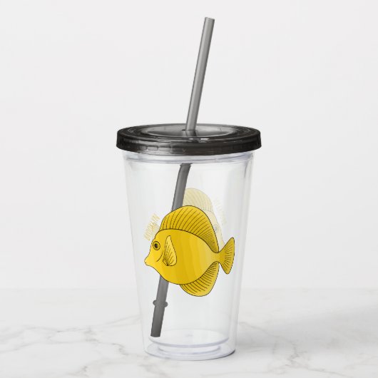 Gelbtang-Cartoon Acryltrinkbecher (Rückseite)