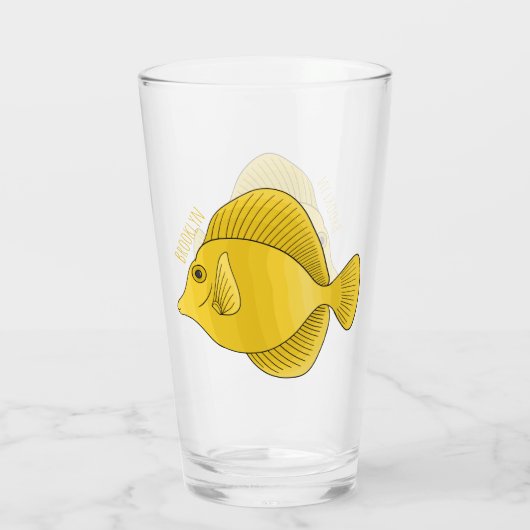 Gelbtang-Cartoon Glas (Rückseite)