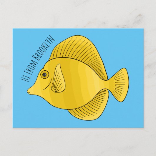 Gelbtang-Cartoon Postkarte (Vorderseite)