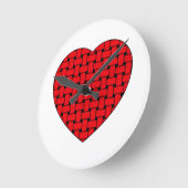 Gelbtes Rotes Herz Runde Wanduhr (Winkel)