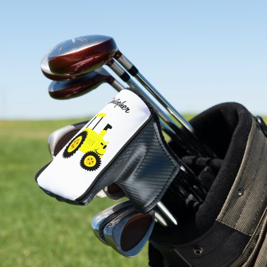 Gelbtraktor-Design Golf Headcover (In Situ)