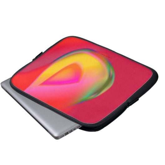 Gelbtropfdreieck auf Rot Laptopschutzhülle (Vorne Knopf)