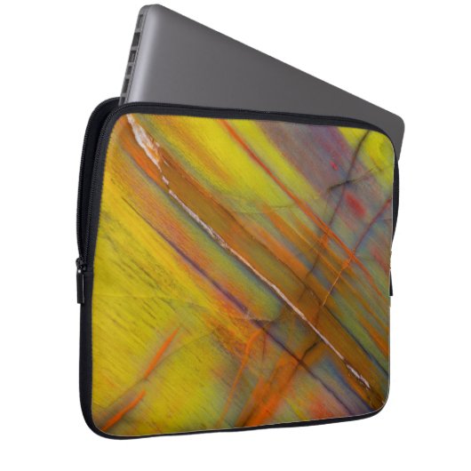 Gelbversteinertes Holz Laptopschutzhülle (Vorne Rechts)