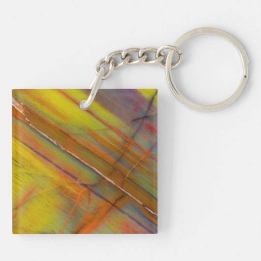 Gelbversteinertes Holz Schlüsselanhänger (Rückseite)