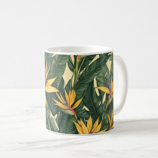 Gelbvogel der Paradischen Blume Kaffeetasse (VorderseiteRechts)