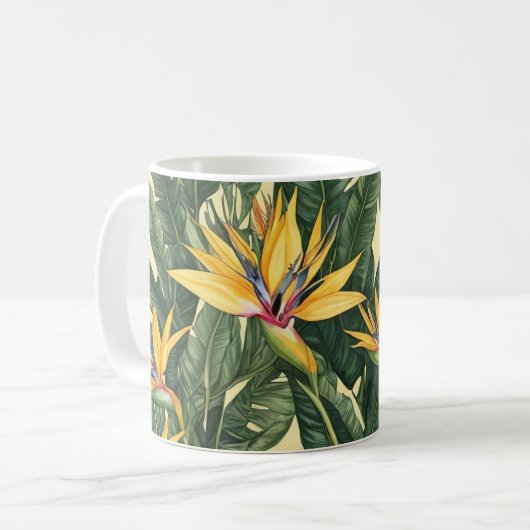 Gelbvogel der Paradischen Blume Kaffeetasse (Vorderseite Links)