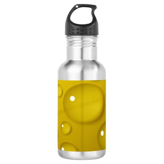 Gelbwassertropfen Hintergrund Edelstahlflasche (Vorderseite)