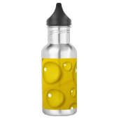 Gelbwassertropfen Hintergrund Edelstahlflasche (Links)