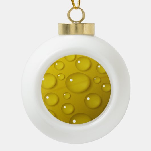 Gelbwassertropfen Hintergrund Keramik Kugel-Ornament (Vorderseite)