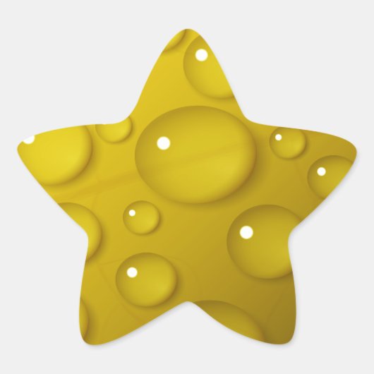 Gelbwassertropfen Hintergrund Stern-Aufkleber (Vorderseite)