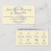 Gelbweiche Laser Haarentfernung nach der Pflege Visitenkarte (Vorne/Hinten)