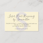 Gelbweiche Laser Haarentfernung nach der Pflege Visitenkarte (Vorderseite)