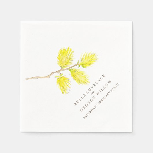 Gelbweide-Papierservietten für Hochzeiten Serviette (Vorderseite)