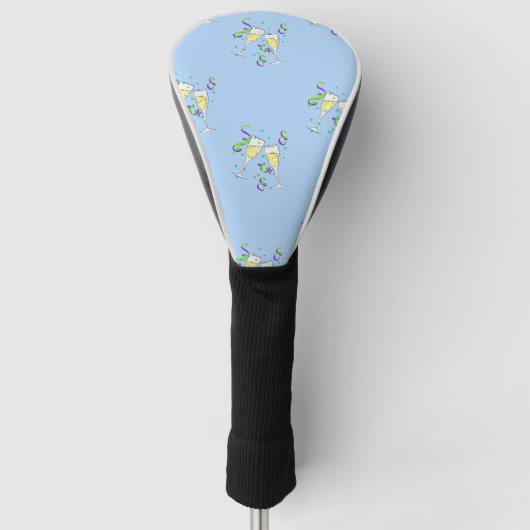 Gelbwein in Blau Golf Headcover (Vorderseite)