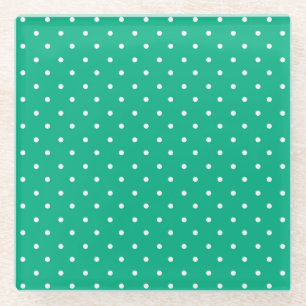 Gelbweiß gepunktetes Glas Co Glasuntersetzer