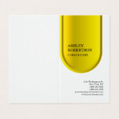Gelbweiß Moderne Beruflich trendy Minimalistisch Visitenkarten (Außenseite Aufgefaltet)