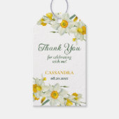 Gelbweiße affodische Rustikale Blumengeburt Geschenkanhänger (Vorderseite)