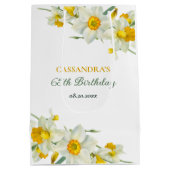 Gelbweiße affodische Rustikale Blumengeburt Mittlere Geschenktüte (Rückseite)