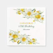 Gelbweiße affodische Rustikale Blumengeburt Serviette (Vorderseite)