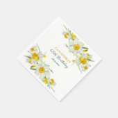 Gelbweiße affodische Rustikale Blumengeburt Serviette (Ecke)