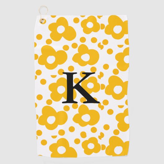 Gelbweiße Bläschen-Bläschen-Muster Golfhandtuch (Vorderseite)