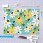 Gelbweiße Blume Roter Käfer Seidenpapier (Handwerk)