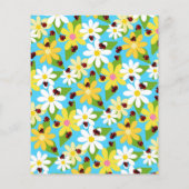 Gelbweiße Blume Roter Ladybug Käfer Flyer (Hinten)