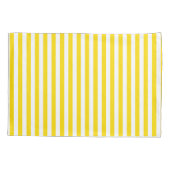 Gelbweiße gestreifte elegante Vorlage Kissenbezug (Rückseite)