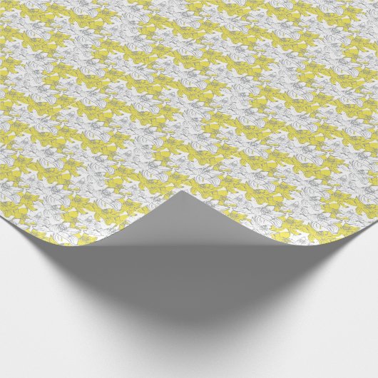 Gelbweiße Graublüte Geschenkpapier (Ecke)
