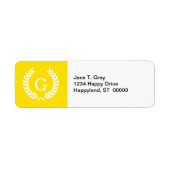 Gelbweiße Laurel Wreath Initial Monogram (Vorne)