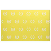Gelbweiße Laurel Wreath Initial Monogram Stoff (Yard (91,4 cm))