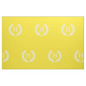 Gelbweiße Laurel Wreath Initial Monogram Stoff (Fat Quarter (45,7 x 55,9 cm))