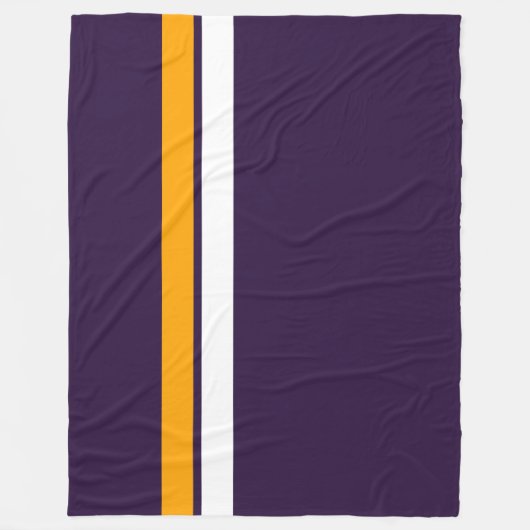 Gelbweiße obere Lenkerstreifen auf tiefen Lila Str Fleecedecke (Vorderseite)