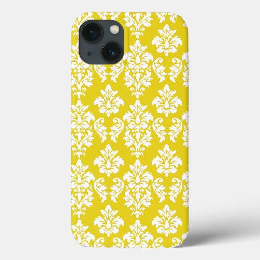 Gelbweiße Vintage Damaskusmuster Case-Mate iPhone Hülle (Rückseite)