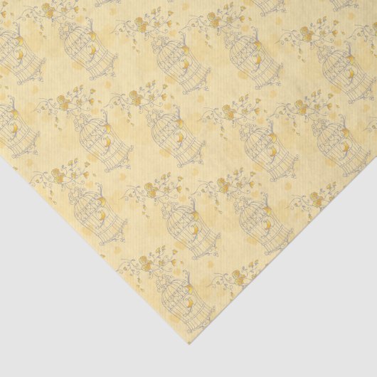 Gelbweiße Vogelkäfige Gewebepapier Seidenpapier (Ausschnitt)