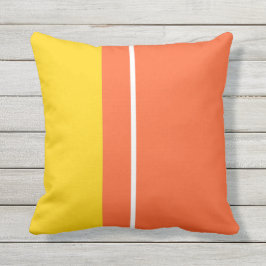 Gelbweißer orangefarbener Block Kissen