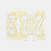 Gelbweißer Swirl gefärbte Krawatte Funky Retro Fleecedecke (Vorderseite (Horizontal))