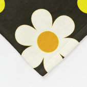 Gelbweißes Retrofedern Blumenmuster Fleecedecke (Ecke)
