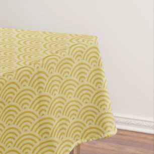 Gelbwellige Art Deco-Muster Tischdecke