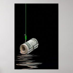 Geld an Angelhaken Poster