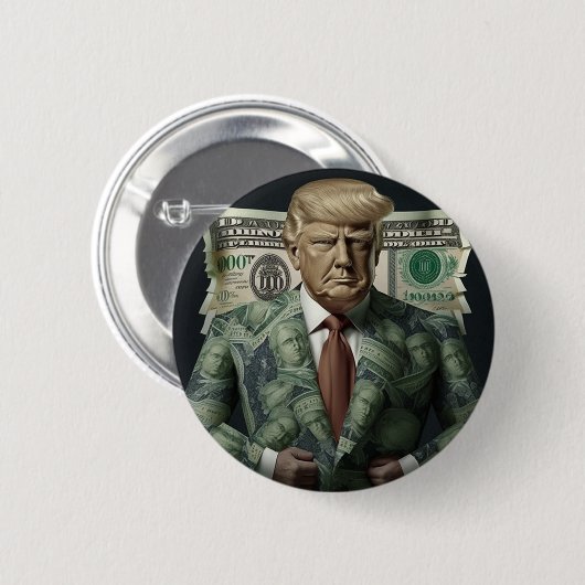 Geld Anzug Trump: Ein Symbol für Wohlstand und Pow Button (Vorne & Hinten)