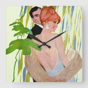 Geld auf ihrem Verstand Quadratische Wanduhr