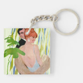 Geld auf ihrem Verstand Schlüsselanhänger (Rückseite)