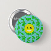 Geld-augen-Emoji Button (Vorne & Hinten)