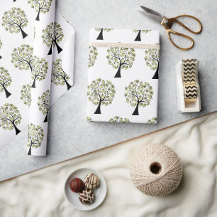 Geld Bäume auf Weiß Geschenkpapier