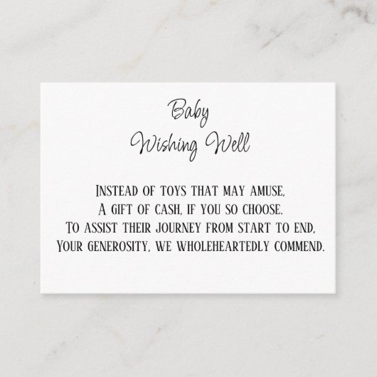 Geld-Beitrag-Baby wünscht gut Begleitkarte (Vorderseite)