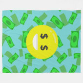 Geld-Emoji-Decke Fleecedecke (Vorderseite (Horizontal))
