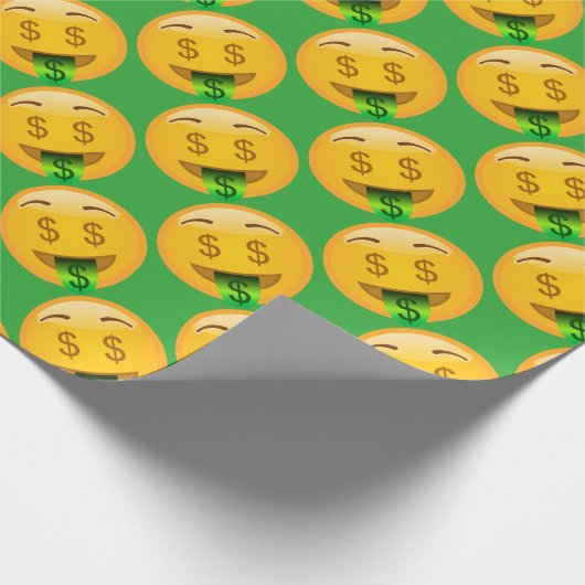 Geld Emoji Geschenkpapier (Ecke)