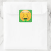 Geld Emoji Quadratischer Aufkleber (Tasche)