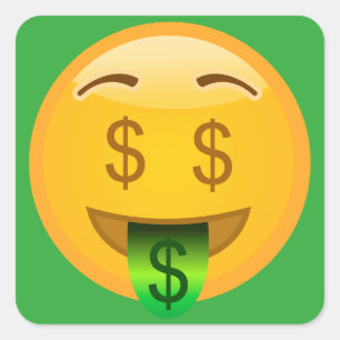 Geld Emoji Quadratischer Aufkleber